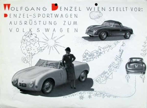 Denzel Sport-Convertible Modelprogram 1954 Carbrochure (9700)